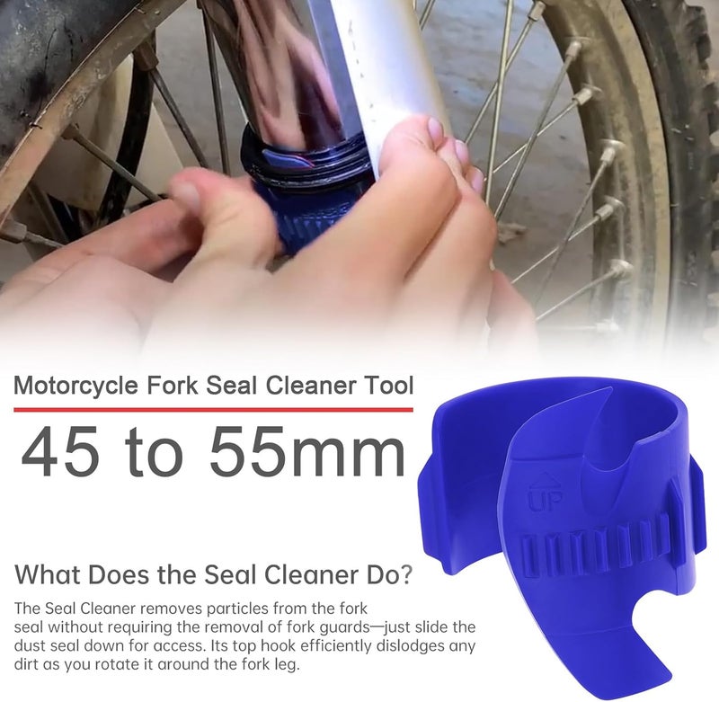 Windance Motorcycle Fork Seal Saver Cleaner,Front Fork Seal Clean Tool, Shock Repairing Absorber Tool 45mm-55mm (Blue) - Image 3
